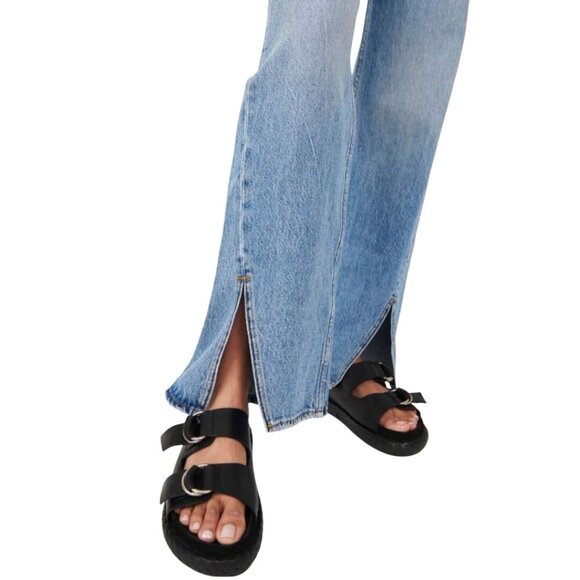 Free People We The Free NWT Long Lines Slit Straight Jeans Vintage Light Size 27 - Picture 5 of 12